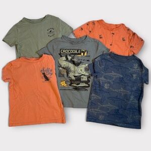 Boys size 4-5/XS Short Sleeve T-Shirt Bundle, Rumi + Ryder Beach Theme 5 pieces